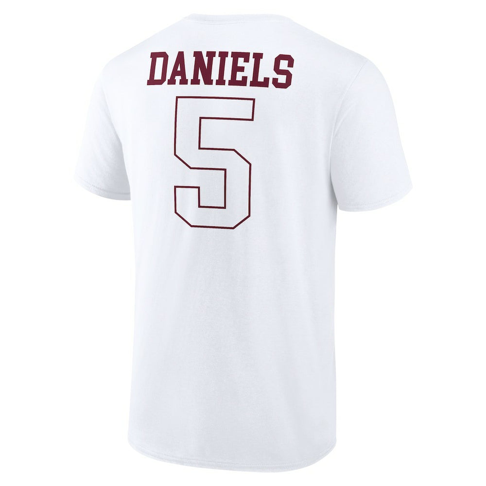 Jayden Daniels Washington Commanders Tonal Name & Number T-Shirt - White T-shirts