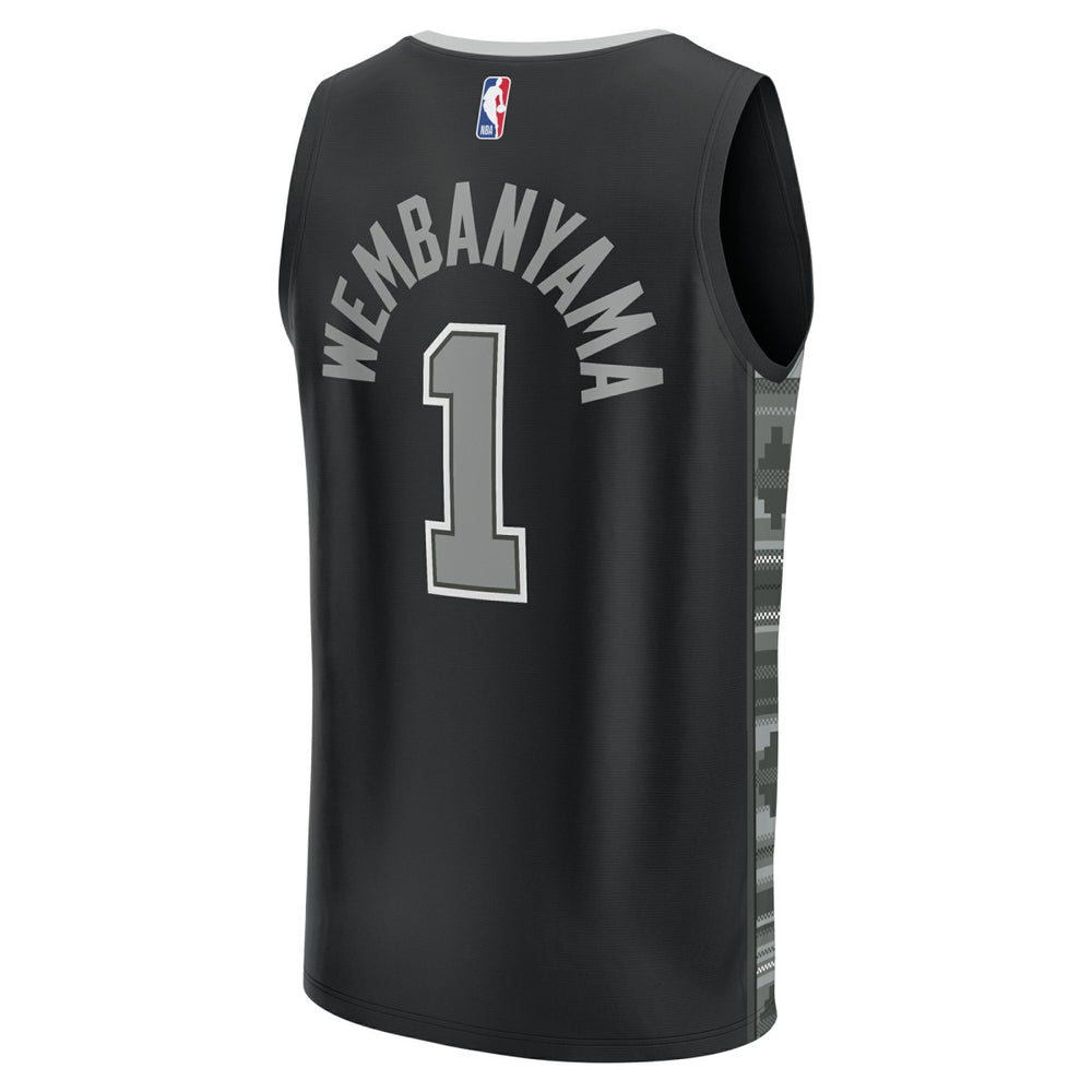 Victor Wembanyama San Antonio Spurs Fast Break Replica Player Jersey Statement Edition Black - Fanatics