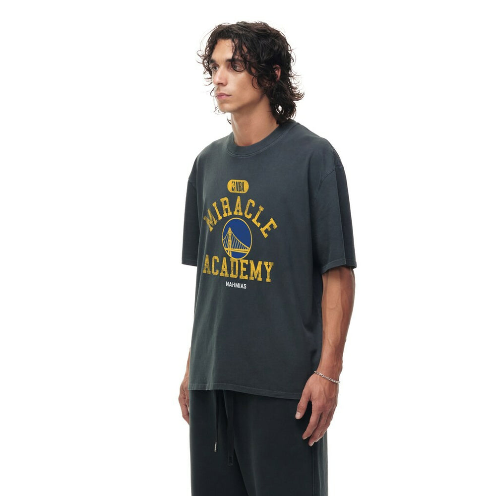 Golden State Warriors Unisex Miracle Academy x NBA Collection Vintage Boxy T-shirt Heather Black
