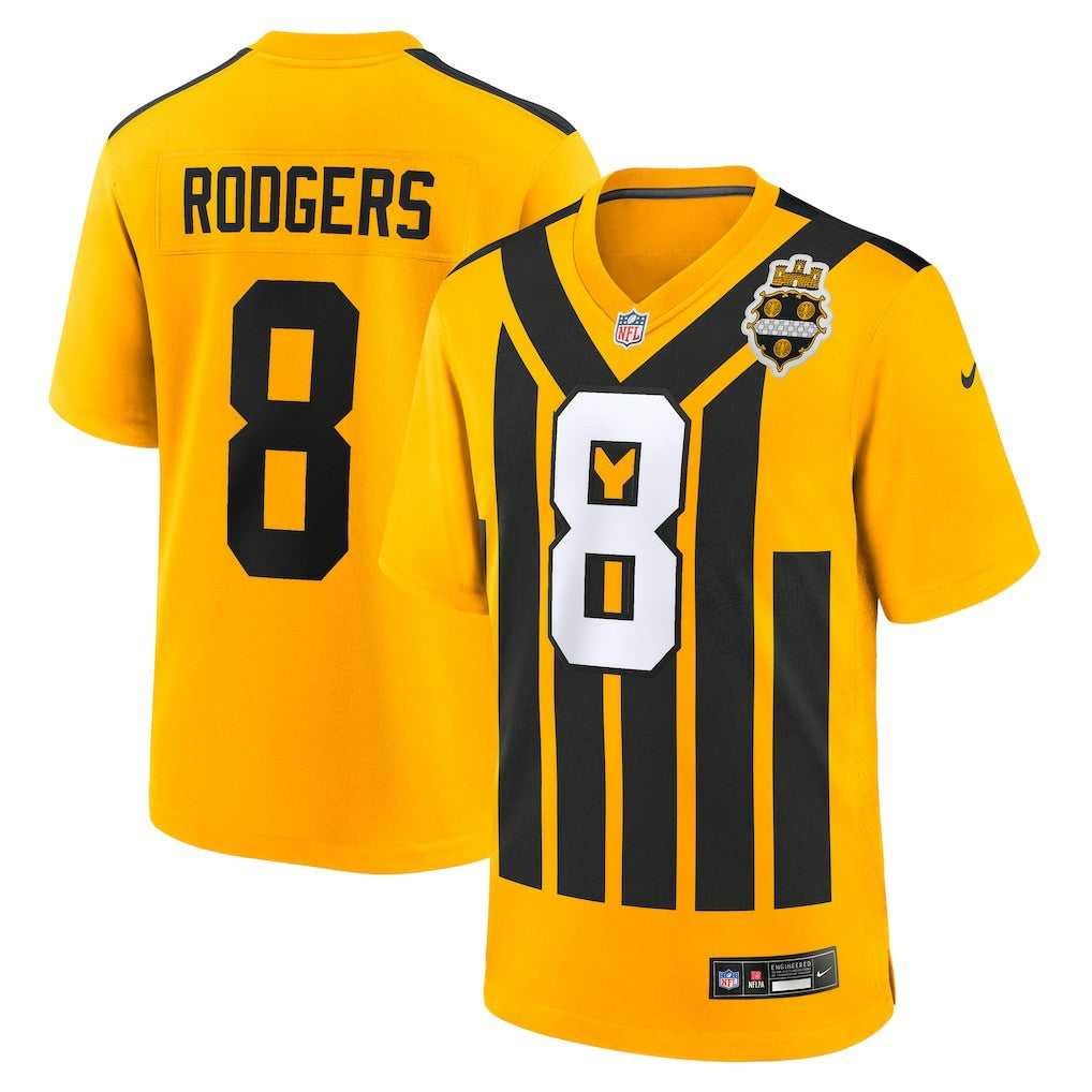 Aaron Rodgers Pittsburgh Steelers Alternate 1933 Throwback Game Jersey - Gold Jerseys