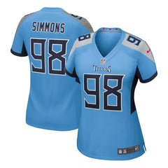 Jeffery Simmons Tennessee Titans Women's Team Game Jersey - Light Blue Jerseys