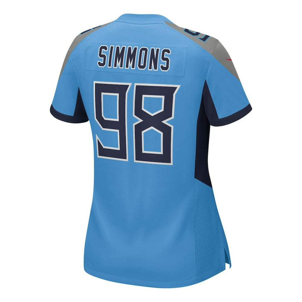 Jeffery Simmons Tennessee Titans Women's Team Game Jersey - Light Blue Jerseys