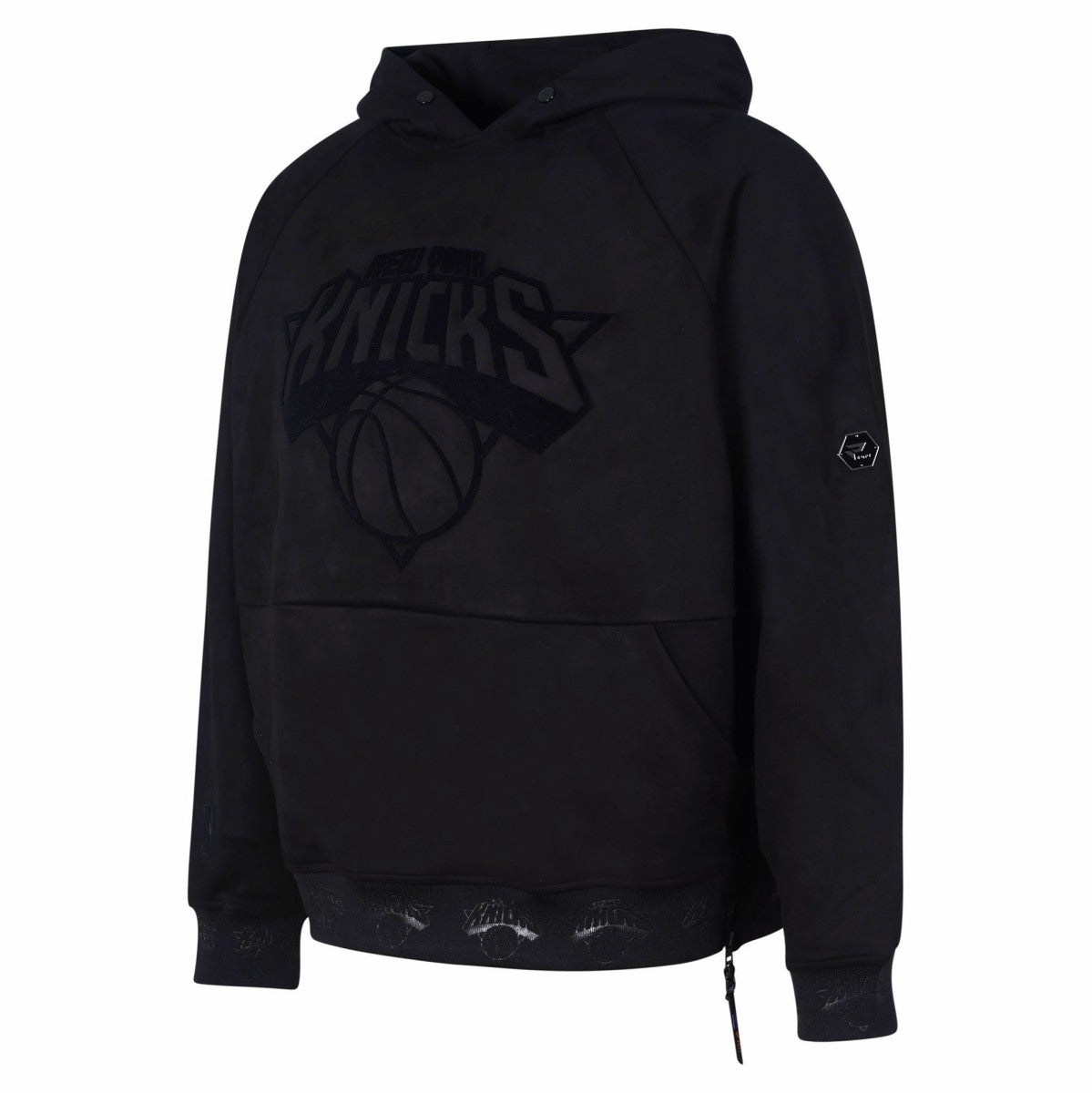 New York Knicks Protege Eco-Friendly Functional Suede Fashion Tonal Hoodie Black
