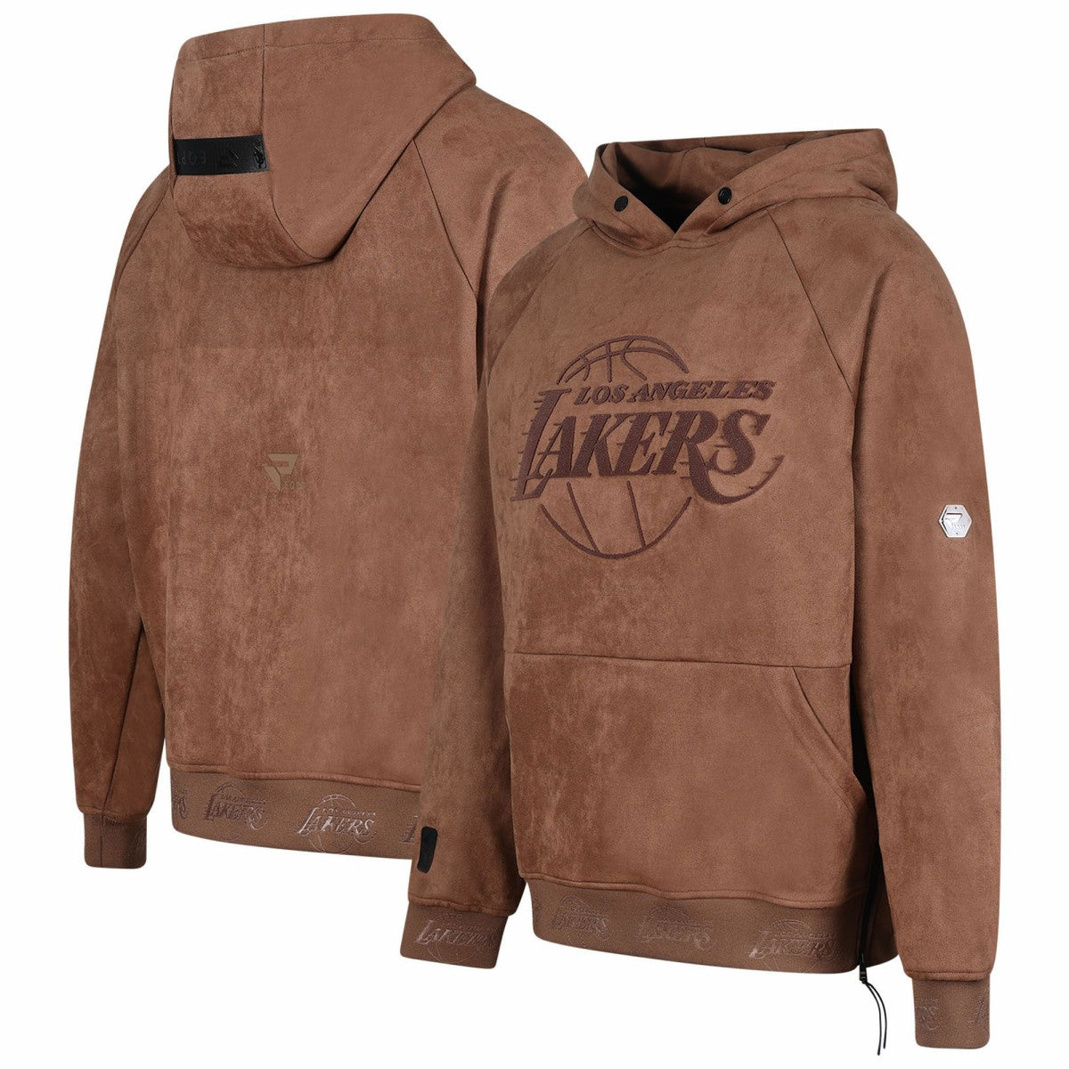 Los Angeles Lakers Protege Eco-Friendly Functional Suede Fashion Tonal Hoodie Brown