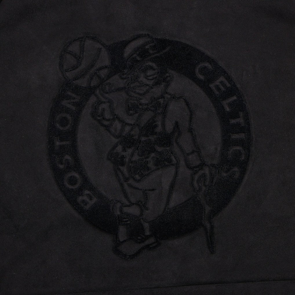 Boston Celtics Protege Eco-Friendly Functional Suede Fashion Tonal Hoodie Black
