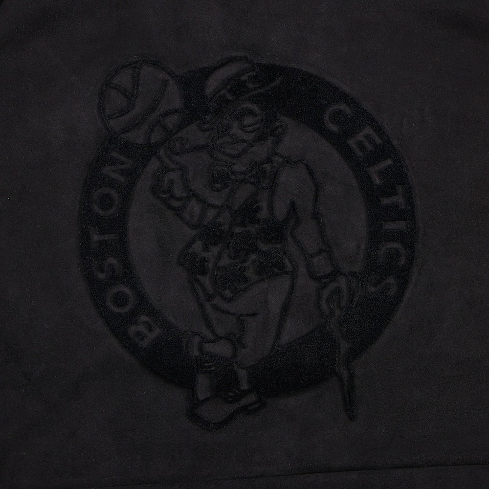 Boston Celtics Protege Eco-Friendly Functional Suede Fashion Tonal Hoodie Black