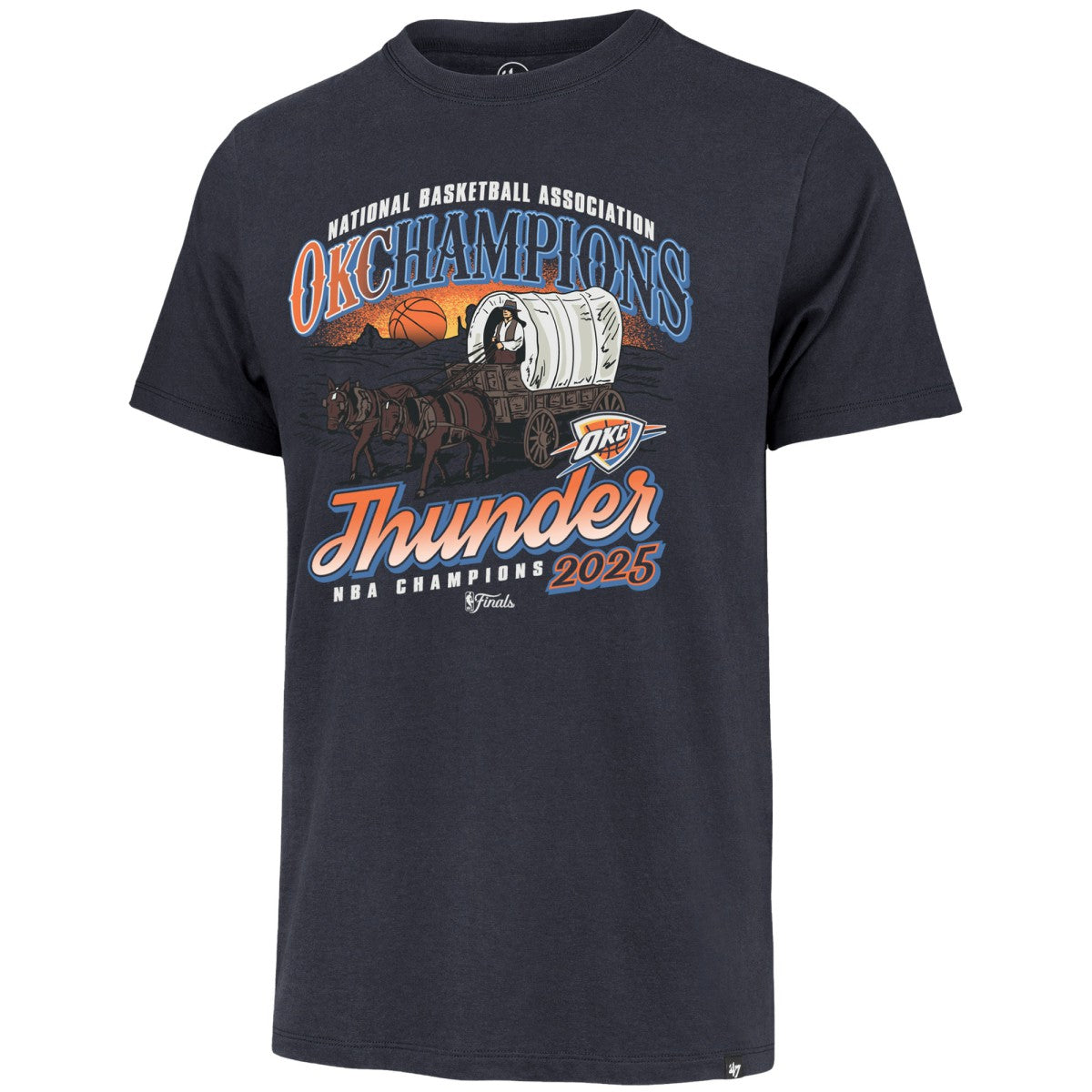 Oklahoma City Thunder '47 2025 NBA Finals Champions Hometown Local Franklin T-Shirt Navy - 47 brand