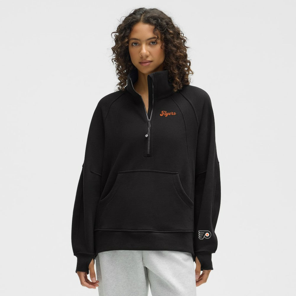 Philadelphia Flyers lululemon Women's Long Scuba Oversized Half-Zip Funnel Neck - Black | US 203201166