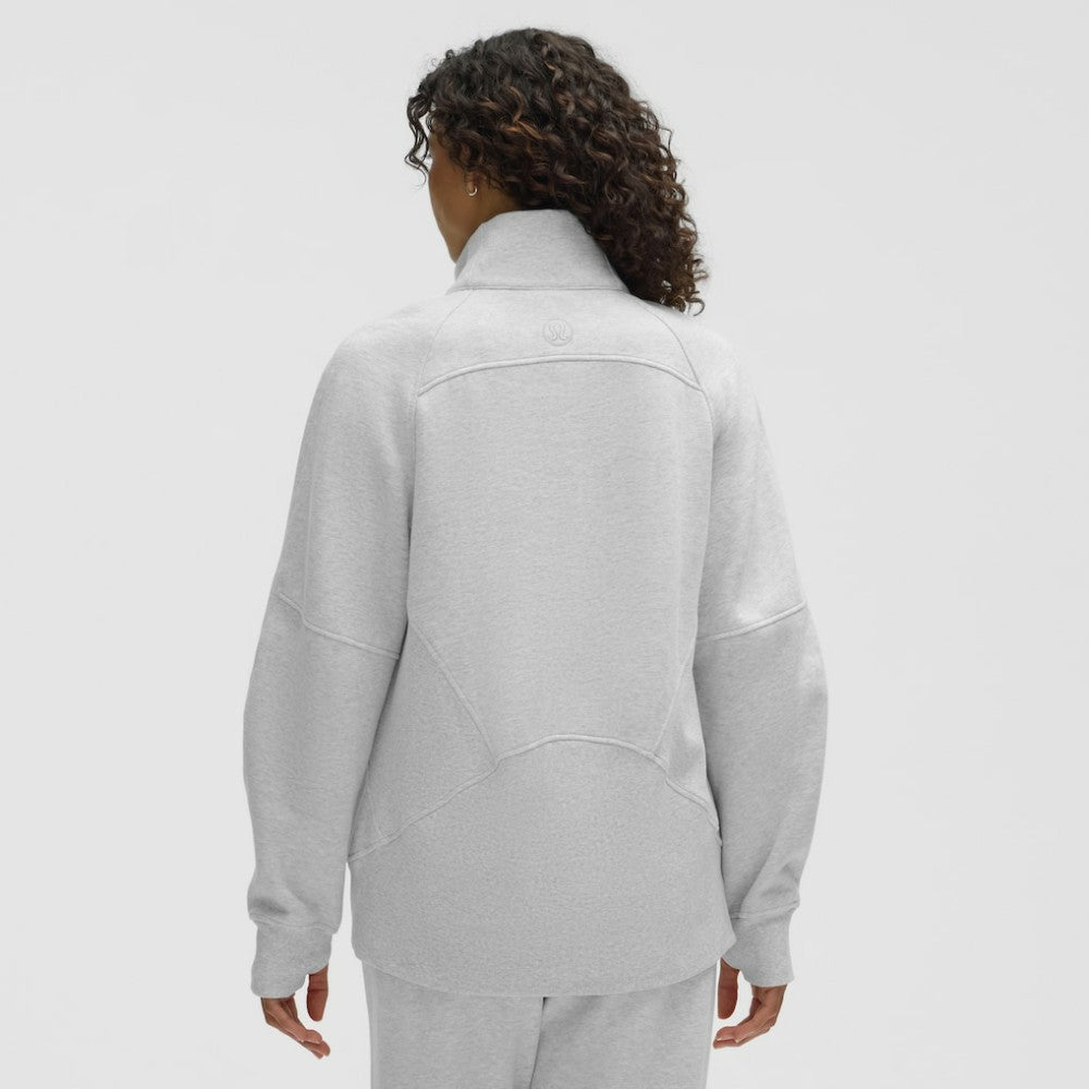 Edmonton Oilers lululemon Women's Long Scuba Oversized Half-Zip Funnel Neck - Heathered Core Ultra Light Grey | US 203201168