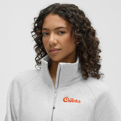 Edmonton Oilers lululemon Women's Long Scuba Oversized Half-Zip Funnel Neck - Heathered Core Ultra Light Grey | US 203201168