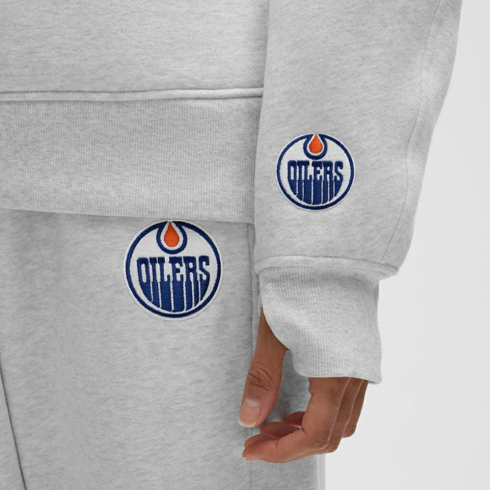 Edmonton Oilers lululemon Women's Long Scuba Oversized Half-Zip Funnel Neck - Heathered Core Ultra Light Grey | US 203201168