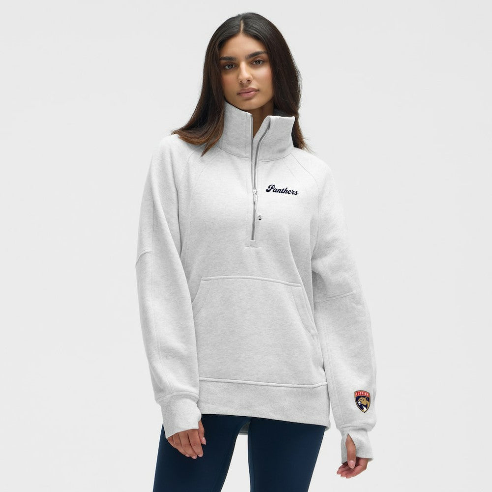 Florida Panthers lululemon Women's Long Scuba Oversized Half-Zip Funnel Neck - Heathered Core Ultra Light Grey | US 203201174