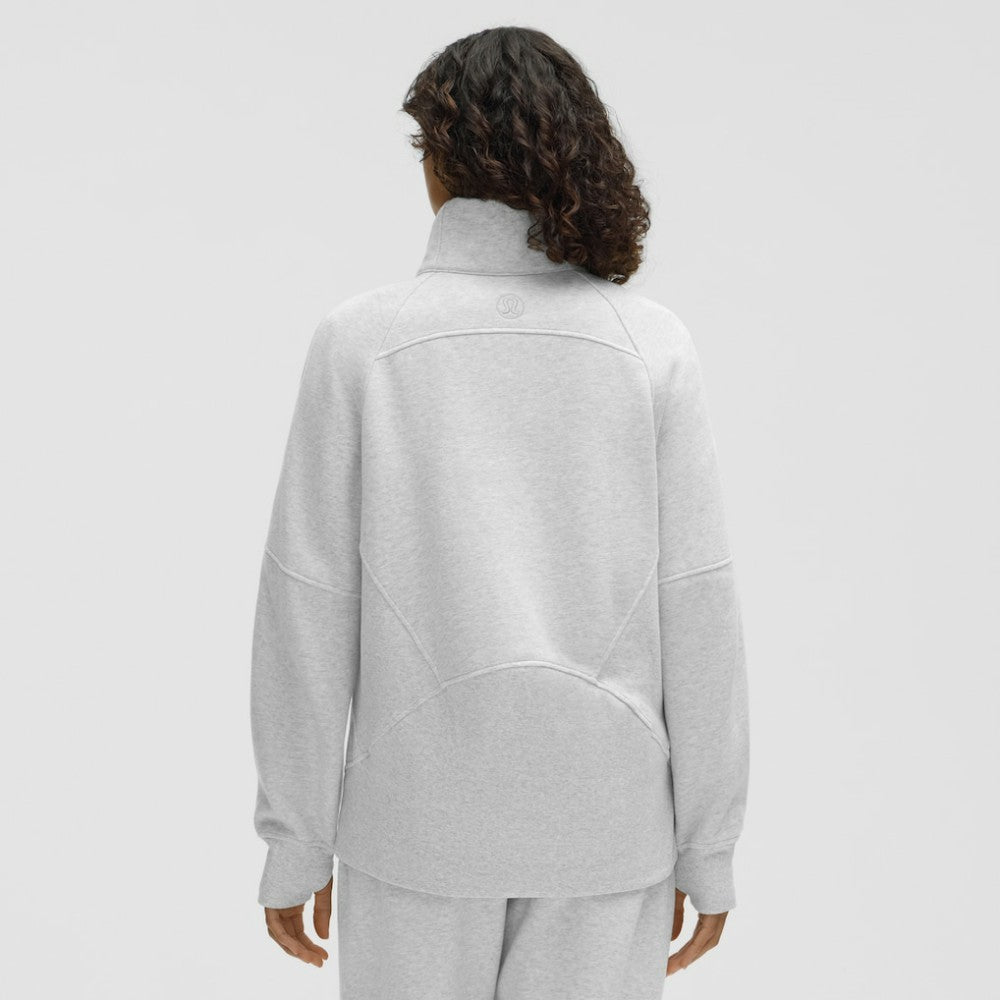 Minnesota Wild lululemon Women's Long Scuba Oversized Half-Zip Funnel Neck - Heathered Core Ultra Light Grey | US 203201175