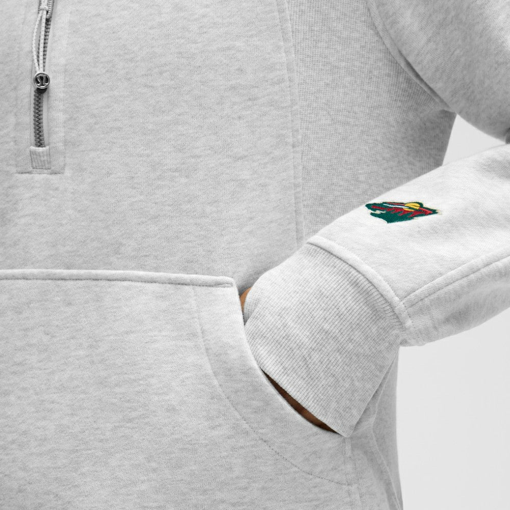 Minnesota Wild lululemon Women's Long Scuba Oversized Half-Zip Funnel Neck - Heathered Core Ultra Light Grey | US 203201175