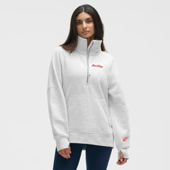 Detroit Red Wings lululemon Women's Long Scuba Oversized Half-Zip Funnel Neck - Heathered Core Ultra Light Grey | US 203201176
