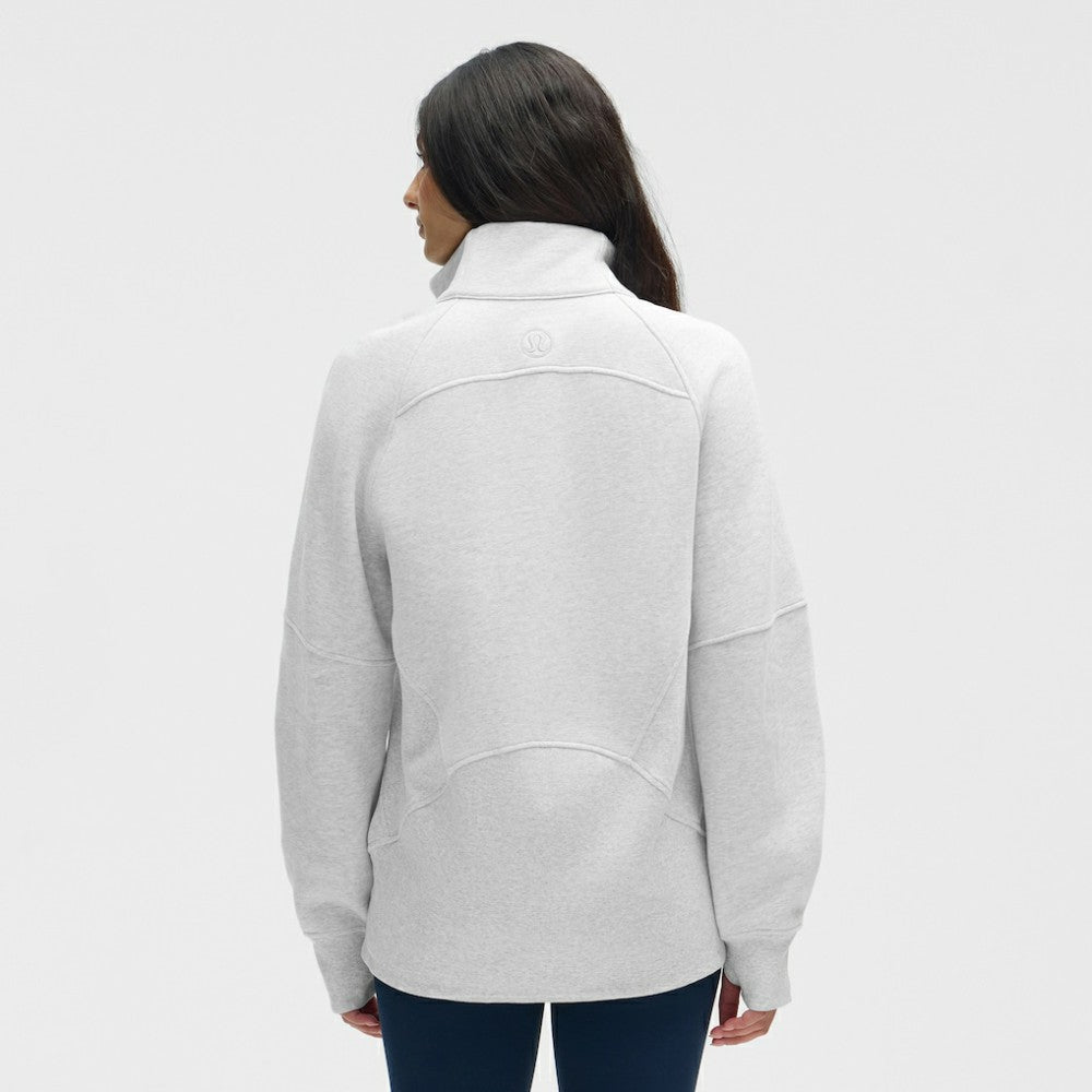 New Jersey Devils lululemon Women's Long Scuba Oversized Half-Zip Funnel Neck - Heathered Core Ultra Light Grey | US 203201177