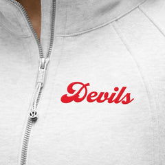 New Jersey Devils lululemon Women's Long Scuba Oversized Half-Zip Funnel Neck - Heathered Core Ultra Light Grey | US 203201177