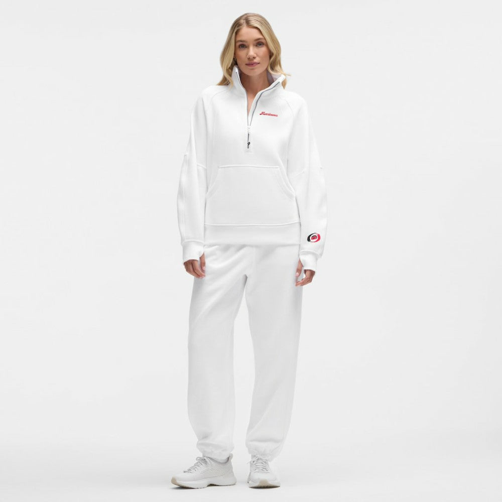 Carolina Hurricanes lululemon Women's Long Scuba Oversized Half-Zip Funnel Neck - White | US 203201179