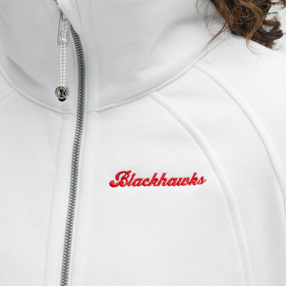Chicago Blackhawks lululemon Women's Long Scuba Oversized Half-Zip Funnel Neck - White | US 203201180