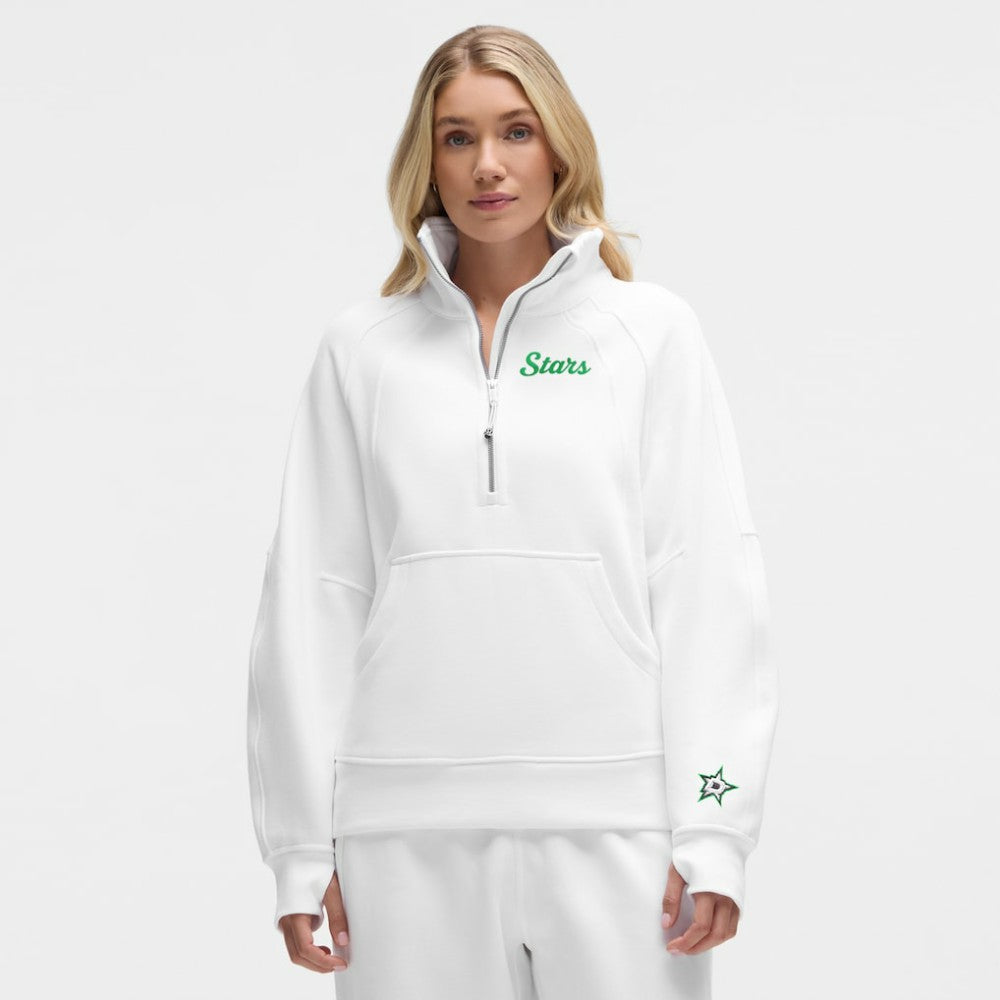 Dallas Stars lululemon Women's Long Scuba Oversized Half-Zip Funnel Neck - White | US 203201183