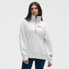 New York Rangers lululemon Women's Long Scuba Oversized Half-Zip Funnel Neck - Heathered Core Ultra Light Grey | US 203201184