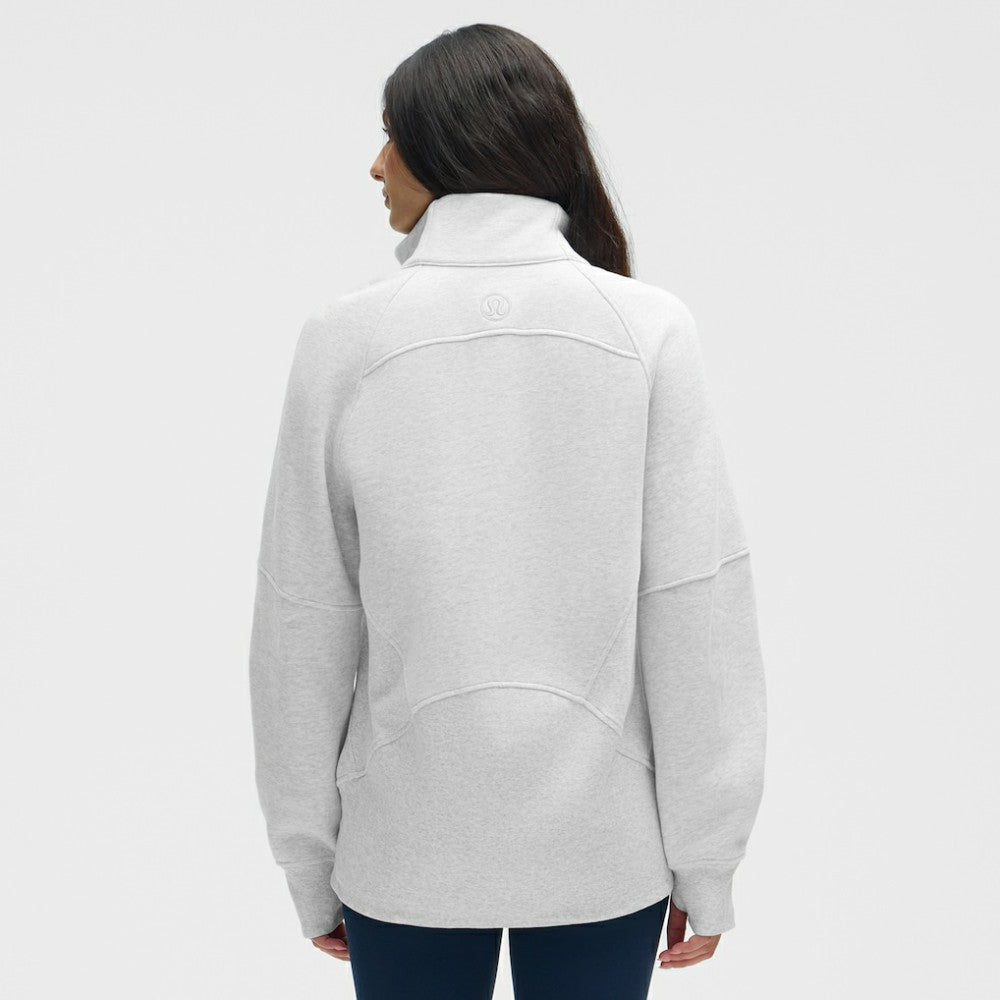 New York Rangers lululemon Women's Long Scuba Oversized Half-Zip Funnel Neck - Heathered Core Ultra Light Grey | US 203201184