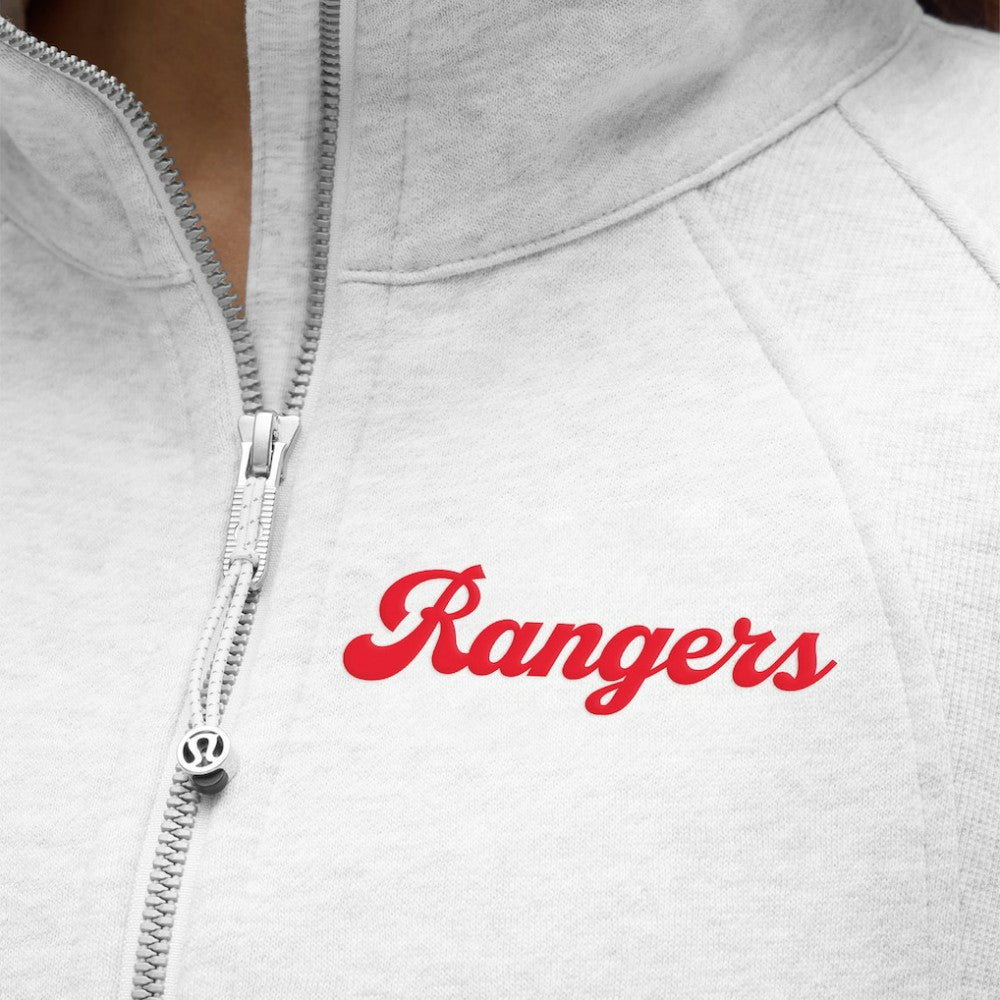 New York Rangers lululemon Women's Long Scuba Oversized Half-Zip Funnel Neck - Heathered Core Ultra Light Grey | US 203201184