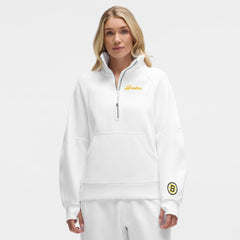 Boston Bruins lululemon Women's Long Scuba Oversized Half-Zip Funnel Neck - White | US 203201185