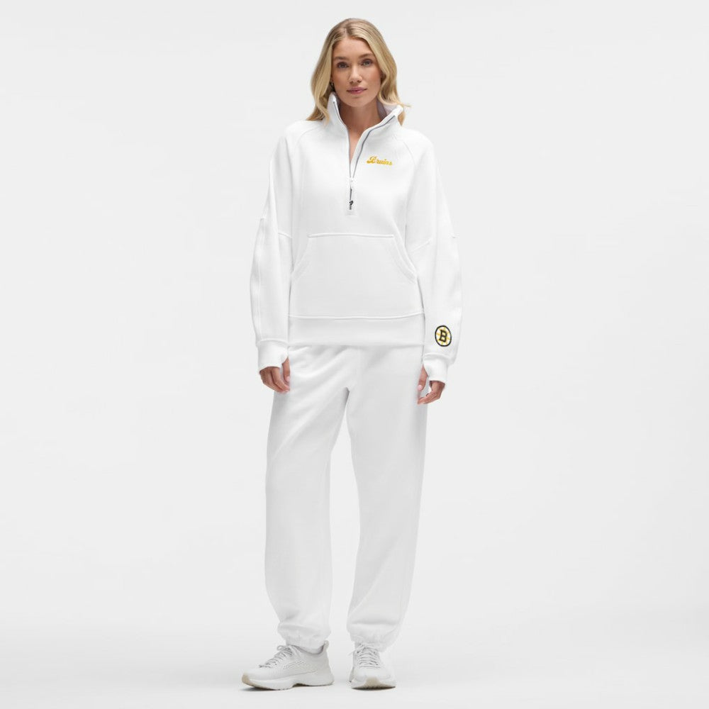 Boston Bruins lululemon Women's Long Scuba Oversized Half-Zip Funnel Neck - White | US 203201185