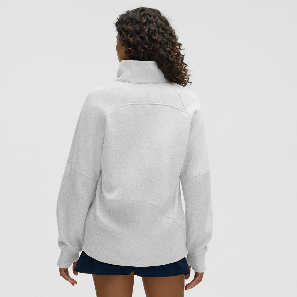 Tampa Bay Lightning lululemon Women's Long Scuba Oversized Half-Zip Funnel Neck - Heathered Core Ultra Light Grey | US 203201186