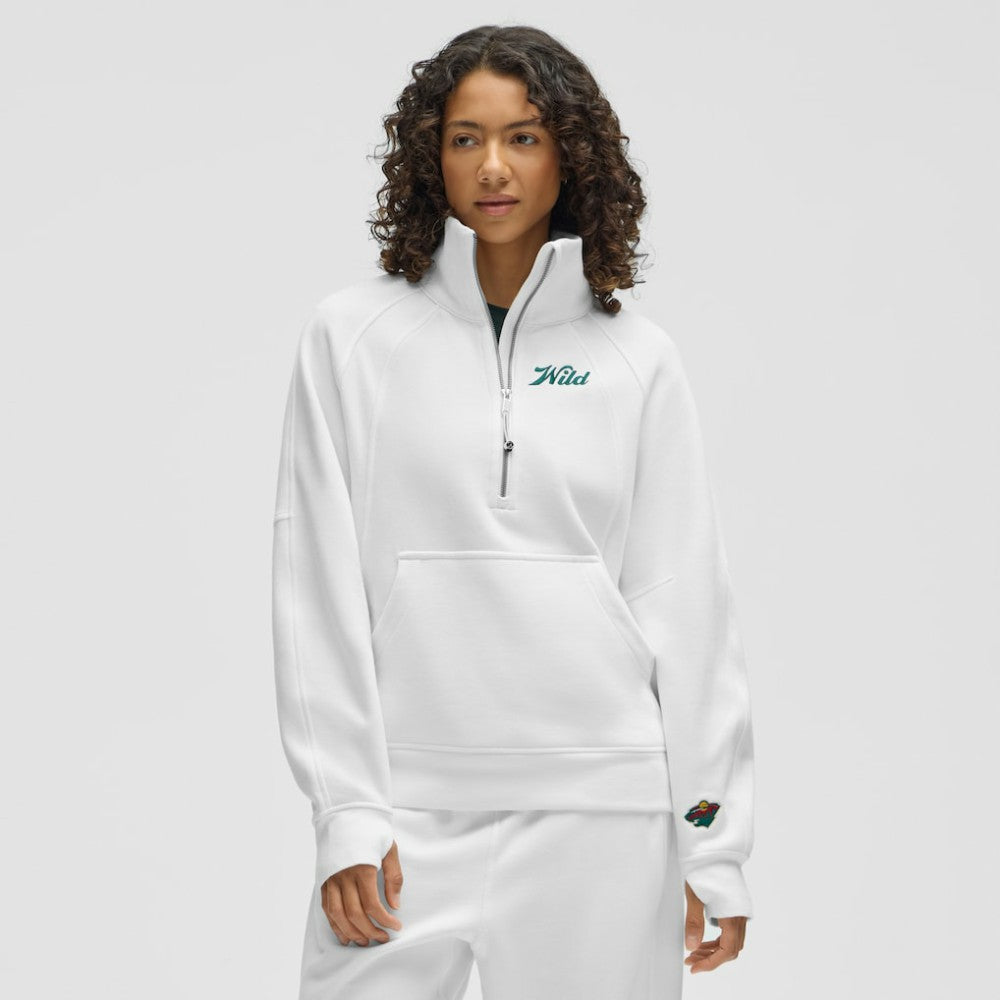 Minnesota Wild lululemon Women's Long Scuba Oversized Half-Zip Funnel Neck - White | US 203201188