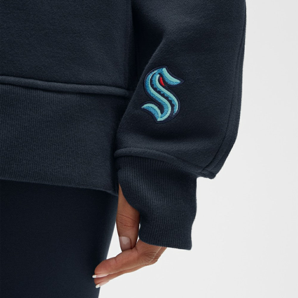 Seattle Kraken lululemon Women's Long Scuba Oversized Half-Zip Funnel Neck - True Navy | US 203201192