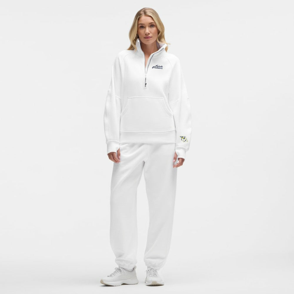 Nashville Predators lululemon Women's Long Scuba Oversized Half-Zip Funnel Neck - White | US 203201193