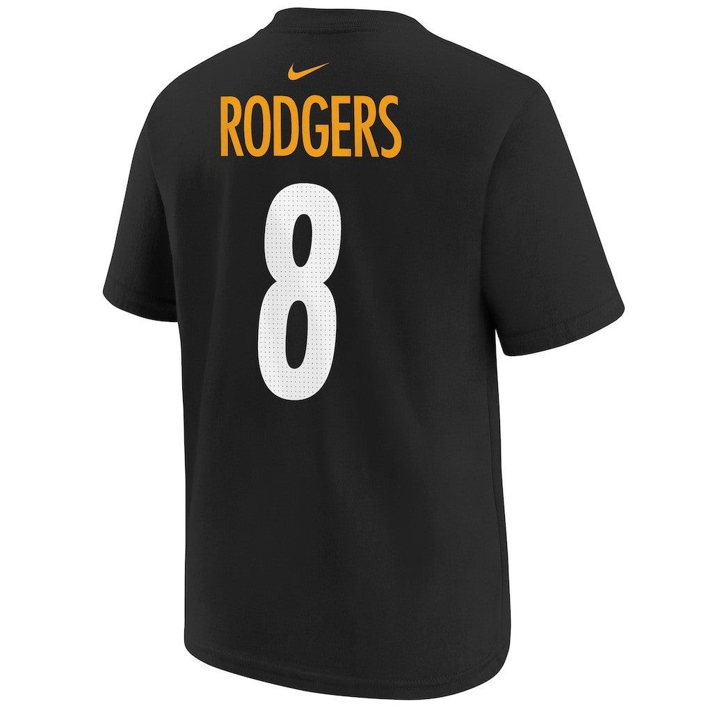 Aaron Rodgers Pittsburgh Steelers Youth Player Name & Number T-Shirt - Black T-shirts
