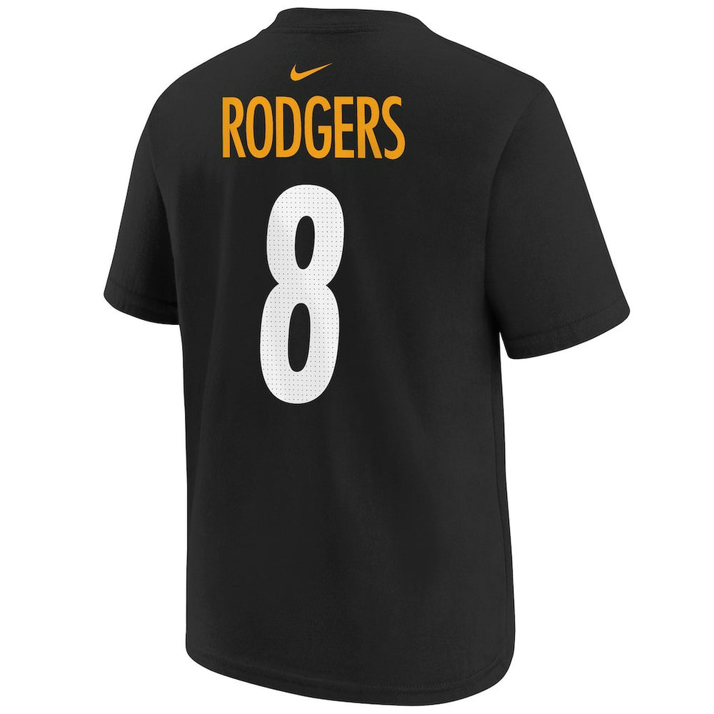 Aaron Rodgers Pittsburgh Steelers Youth Player Name & Number T-Shirt - Black T-shirts