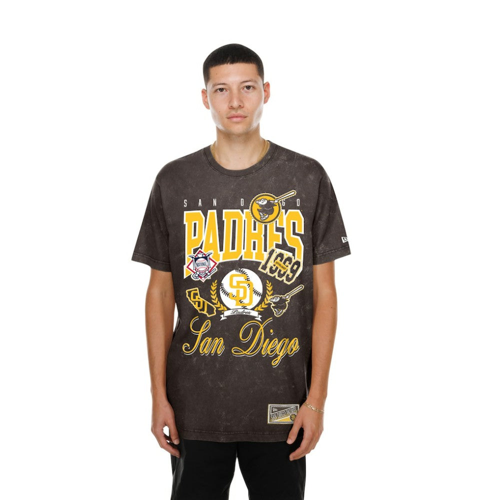 San Diego Padres New Era Mineral Wash T-Shirt - Brown T-shirts