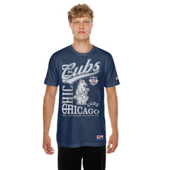 Chicago Cubs New Era  Oversized Throwback Distressed T-Shirt - Navy T-shirts