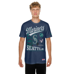 Seattle Mariners New Era  Oversized Throwback Distressed T-Shirt - Navy T-shirts