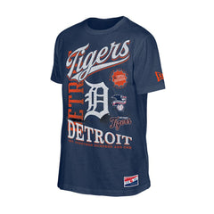 Detroit Tigers New Era  Oversized Throwback Distressed T-Shirt - Navy T-shirts