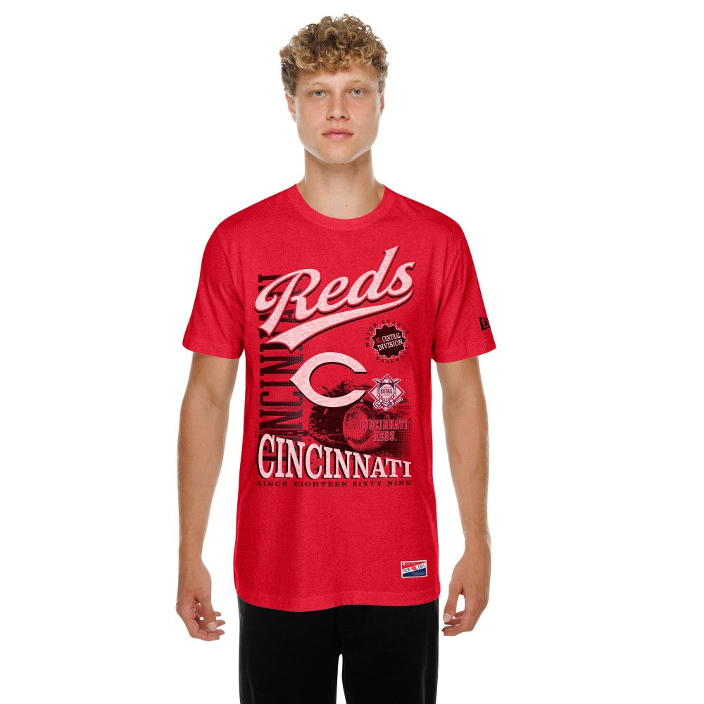 Cincinnati Reds New Era  Oversized Throwback Distressed T-Shirt - Red T-shirts