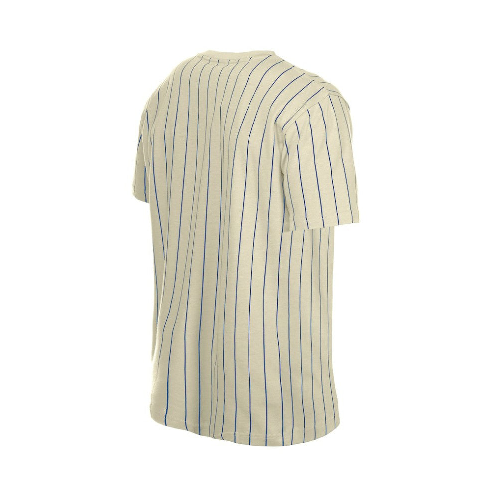 Atlanta Braves New Era Throwback Meshback Pinstripe T-Shirt - Cream T-shirts