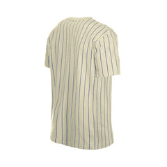 Atlanta Braves New Era Throwback Meshback Pinstripe T-Shirt - Cream T-shirts