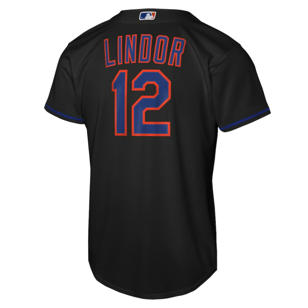 Francisco Lindor New York Mets Nike Youth Alternate Replica Jersey - Black Jerseys