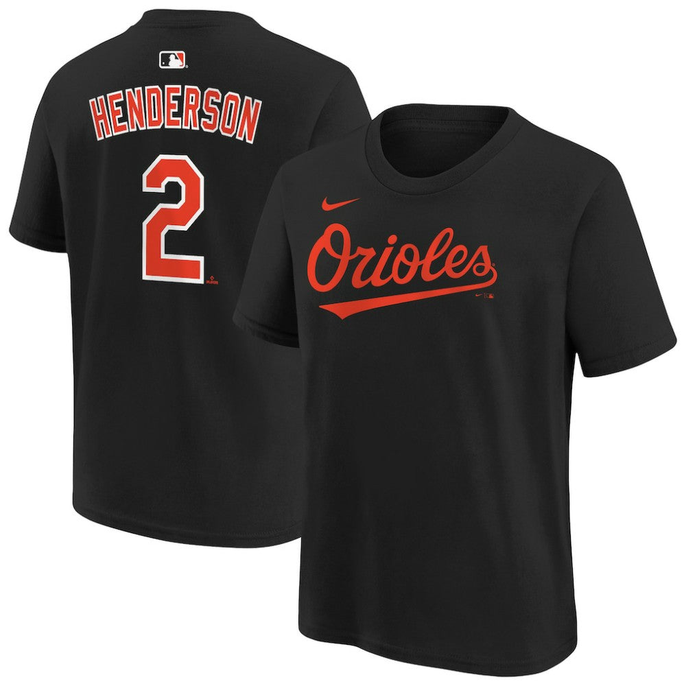 Gunnar Henderson Baltimore Orioles Nike Youth Name & Number T-Shirt - Black T-shirts