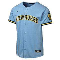 Milwaukee Brewers Nike Youth Road Stadium Jersey - Powder Blue Jerseys