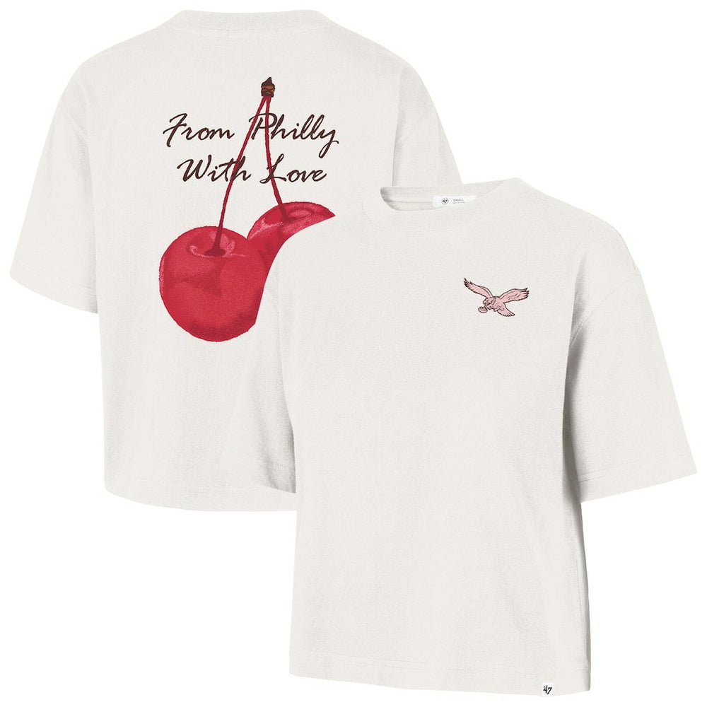 Philadelphia Eagles '47 Women's Love Letter Reed City T-Shirt - Cream T-shirts