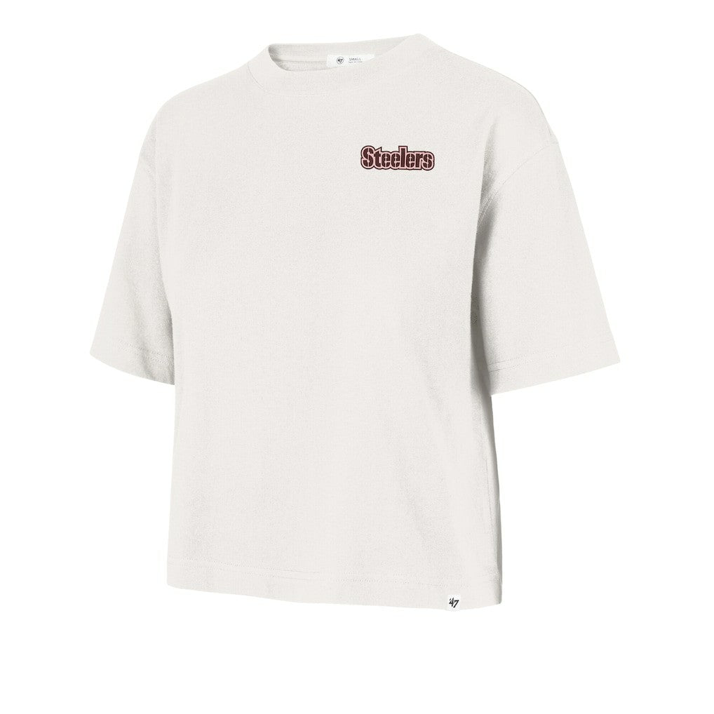 Pittsburgh Steelers '47 Women's Love Letter Reed City T-Shirt - Cream T-shirts