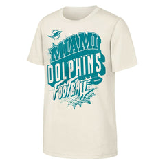 Miami Dolphins Outerstuff Youth Action Comic T-Shirt - Natural T-shirts