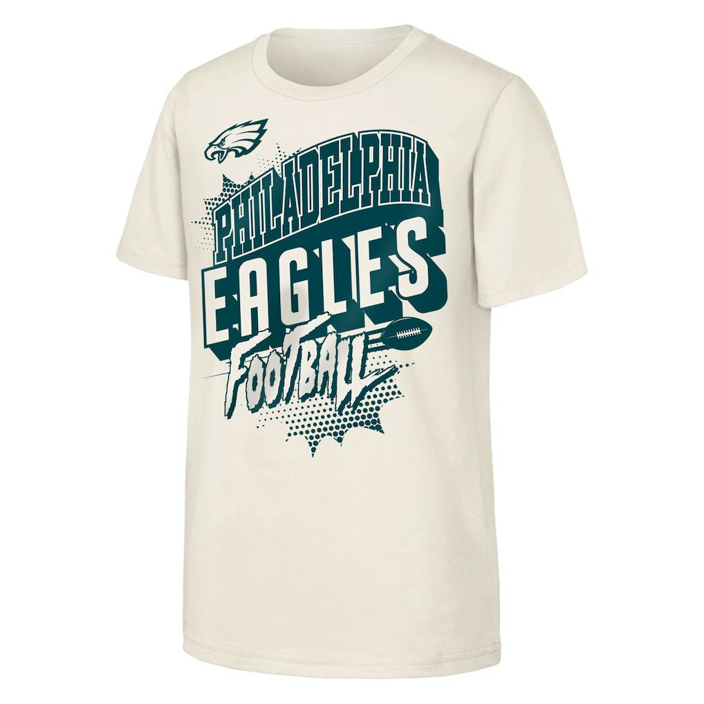 Philadelphia Eagles Outerstuff Youth Action Comic T-Shirt - Natural T-shirts