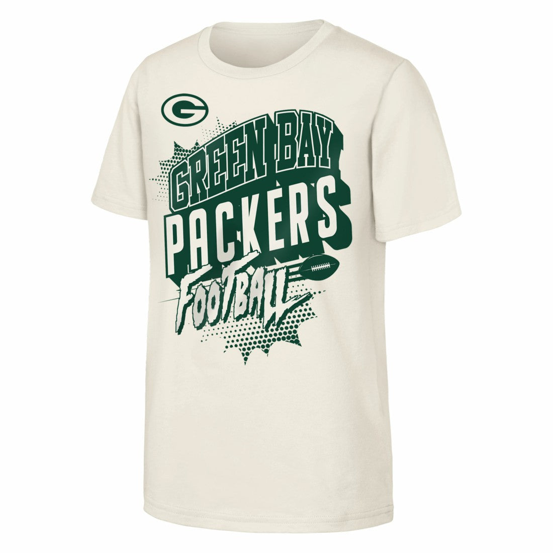 Green Bay Packers Outerstuff Youth Action Comic T-Shirt - Natural T-shirts